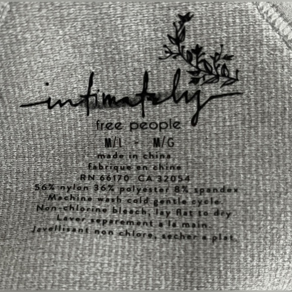 🆕 Free People Intimately racer back tank in gray size M/L - Picture 7 of 7